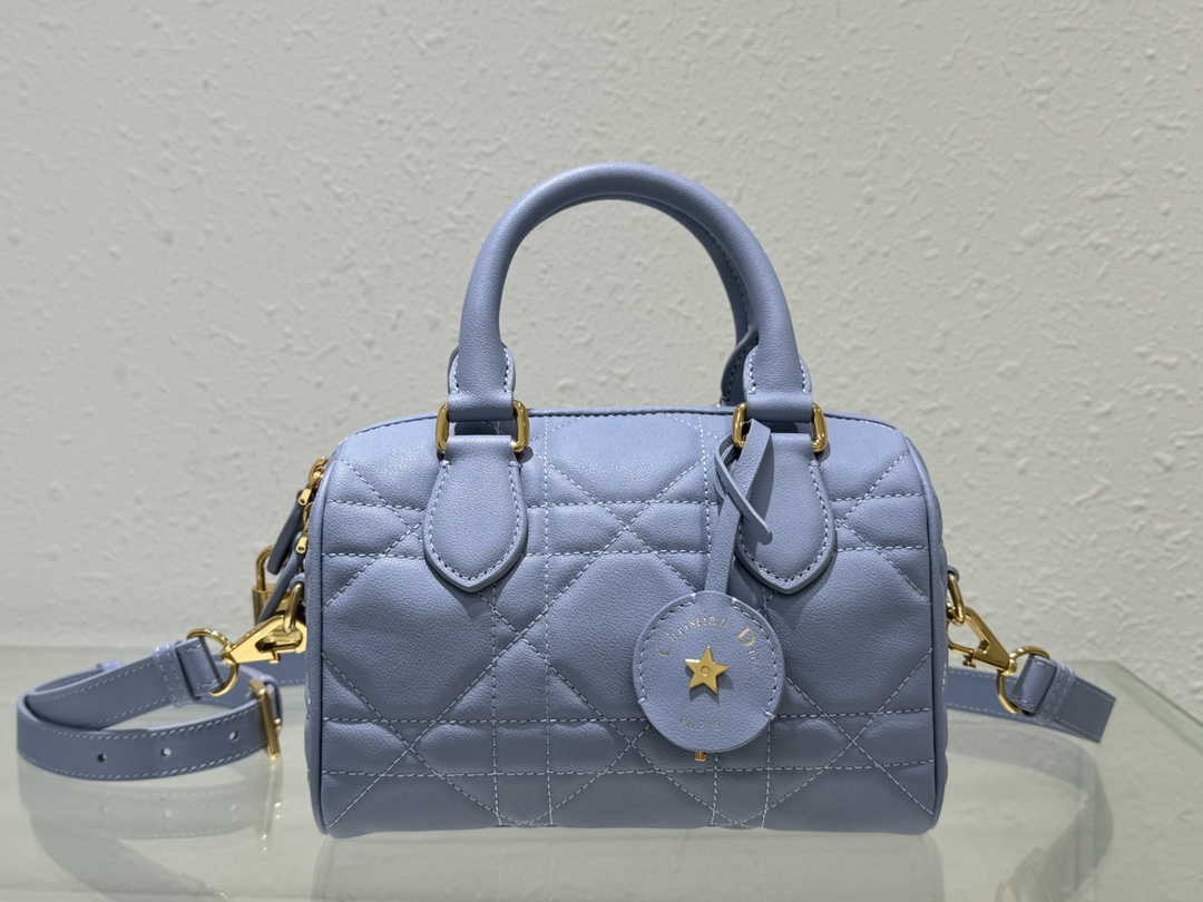 Dior Groove 20 Bag Pale Blue Macrocannage Calfskin